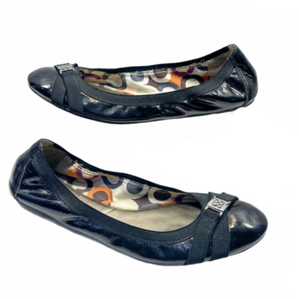 Coach Dwyer Patent Leather Flats Womens Size 10